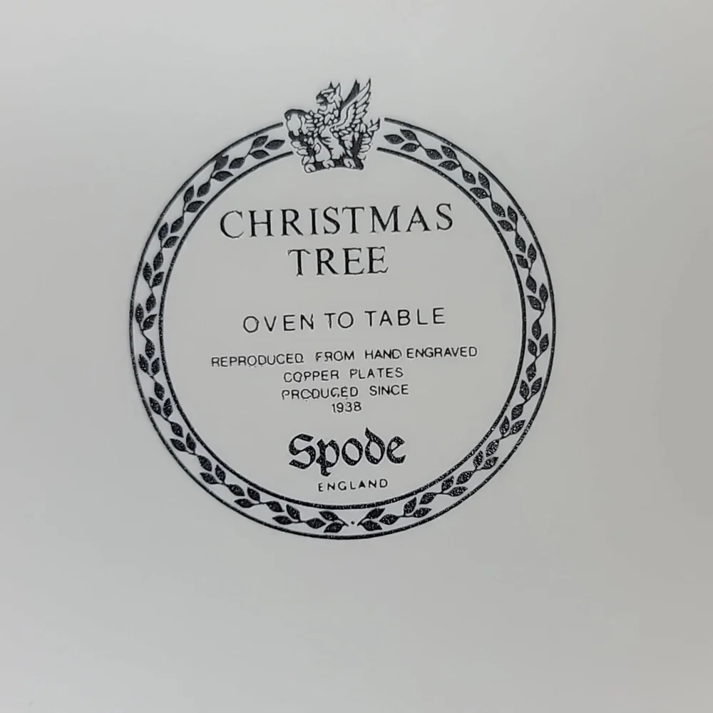 Spode Christmas Tree Classic Vintage Collectible Ceramic Square Buffet Dish